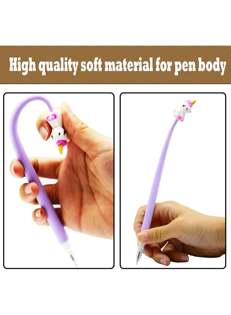 kunshao 30 Piece 0.5mm Cartoon Head Gel Ink Swinging Pens, Assorted Cute Styles Rollerball Pens for Kids Students School Supplies, Ramadan Eid Gift for Girls Boys Classroom Reward - Image 4
